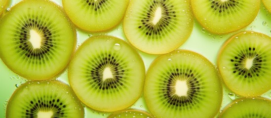 Vibrant Sliced Kiwi Fruit Arrangement with Fresh Juicy Segments and Seeds