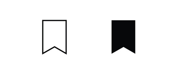 social media, modern save bookmark line icon and flat set, editable stroke isolated on white, linear vector outline illustration, symbol logo design style - obrazy, fototapety, plakaty