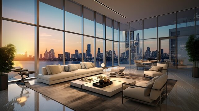 urban design condominium building illustration sleek innovative, contemporary stylish, elegant minimalistic urban design condominium building