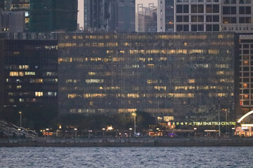 the hotel and office building at coastline, hong kong Jan 15 2024