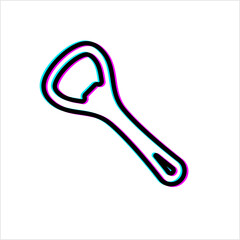 Bottle Opener Glitch Icon, Bottle Cap Opener Icon