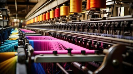 cotton background textile mill illustration silk yarn, design texture, dyeing spinning cotton background textile mill - obrazy, fototapety, plakaty
