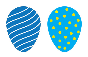 Set of easter eggs flat design on white background.