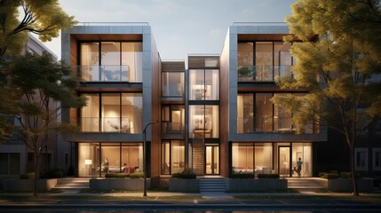 home accommodation townhouse building illustration real urban, city living, modern design home accommodation townhouse building