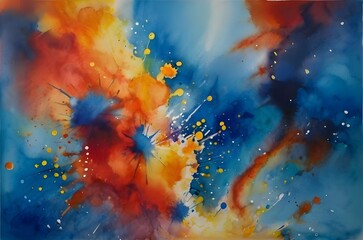 creative watercolor paints explosion designs background