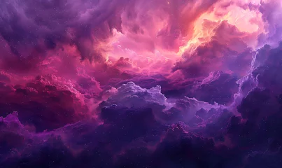 Foto op Canvas Purple Haze, Capturing the Essence of an Abstract Sky © AI art