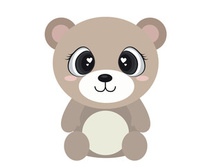 teddy with big eye. cute bear. adorable