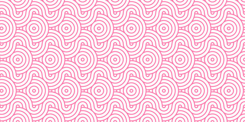 Overlapping Pattern Minimal diamond geometric waves spiral transparent and abstract circle wave line. pink seamless tile stripe geometric create retro square line backdrop pattern background.