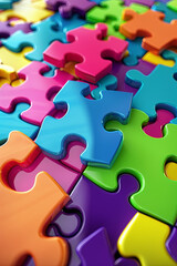 Obraz premium Colorful jigsaw puzzle for background