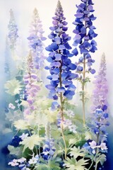 the delphinium flower isolated on white background AI Generative
