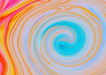 Obraz premium Curve Dynamic Fluid Liquid Wallpaper. Light Pastel Cold Color Colorful Swirl Gradient Mesh. generative AI