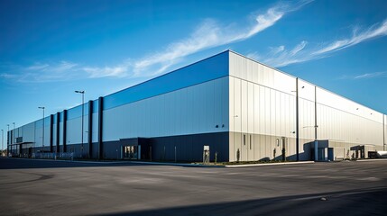 industrial metal warehouse building illustration steel structure, construction facility, commercial durable industrial metal warehouse building