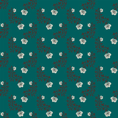 Flourishing and blooming flowers seamless pattern