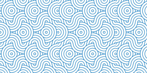 	
Overlapping Pattern Minimal diamond geometric waves spiral transparent and abstract circle wave line. blue seamless tile stripe geometric create retro square line backdrop pattern background.