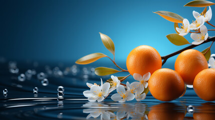 Group of Oranges Floating on Water