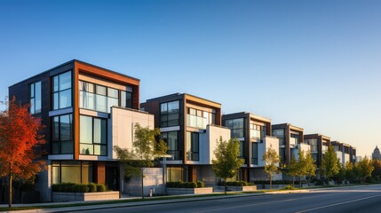 Naklejka premium architecture residential townhouse building illustration design construction, modern urban, neighborhood community architecture residential townhouse building