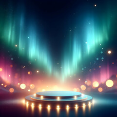 Photoreal with Glowing Podium with a blurred or bokeh background of Aurora Borealis (1).jpg