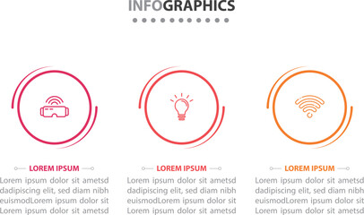 Vector business template for presentation. Timeline infographic design element and number options. Business concept with 3 steps. Can be used for workflow layout, diagram, annual report, web design.