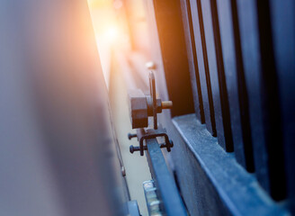 Automatic sliding front gate at modern villa