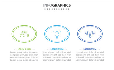 Vector business template for presentation. Timeline infographic design element and number options. Business concept with 3 steps. Can be used for workflow layout, diagram, annual report, web design.