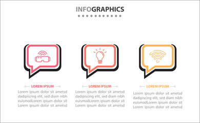 Vector business template for presentation. Timeline infographic design element and number options. Business concept with 3 steps. Can be used for workflow layout, diagram, annual report, web design.