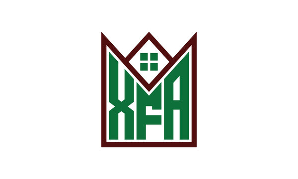 XFA initial letter real estate builders logo design vector. construction, housing, home marker, property, building, apartment, flat, compartment, business, corporate, house rent, rental, commercial