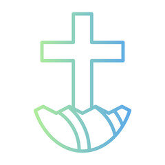 Easter Hatch Gradient Linear Style