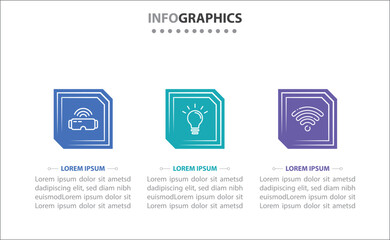 Vector business template for presentation. Timeline infographic design element and number options. Business concept with 3 steps. Can be used for workflow layout, diagram, annual report, web design.