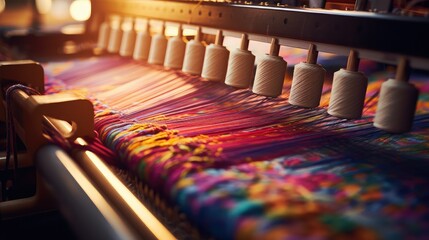 loom process textile mill illustration cotton yarn, thread loom, loom loom loom process textile mill - obrazy, fototapety, plakaty