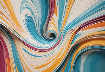 harmonious paint patterns swirling in an abstract shape isolated on a transparent background - obrazy, fototapety, plakaty
