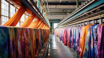 cotton line textile mill illustration silk yarn, dyeing spinning, knitting loom cotton line textile mill - obrazy, fototapety, plakaty