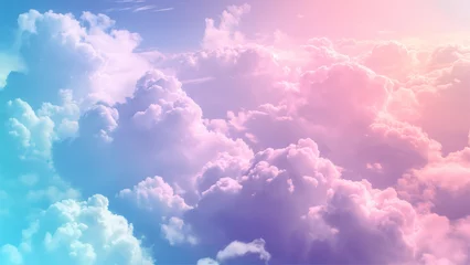 Wandcirkels aluminium multicolor sky with fluffy cloud landscape background © Jrprr