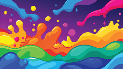 Seamless background with colorful splashes and drops. Vector illustration.