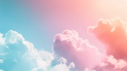 Zelfklevend Fotobehang multicolor sky with fluffy cloud landscape background © Jrprr