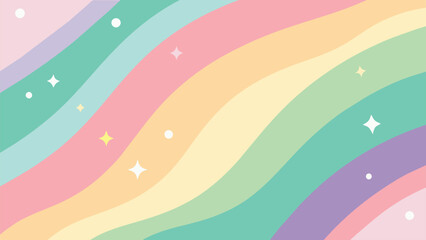 Abstract background with pastel colored stripes and stars. Vector illustration. - obrazy, fototapety, plakaty