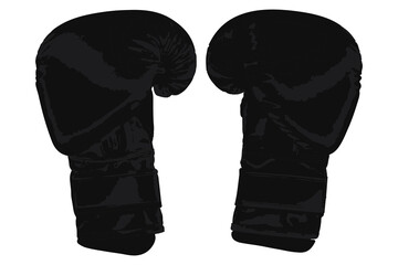 Boxing gloves black silhouette