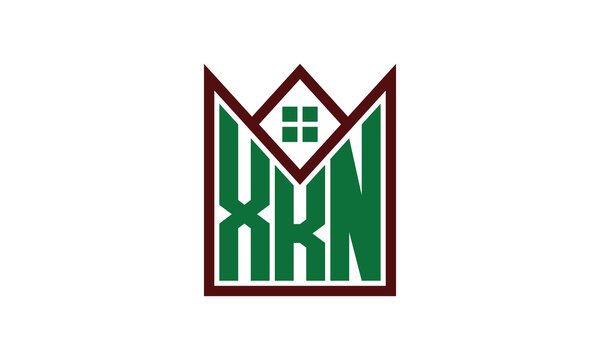XKN initial letter real estate builders logo design vector. construction, housing, home marker, property, building, apartment, flat, compartment, business, corporate, house rent, rental, commercial
