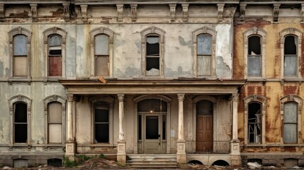 Obraz premium historic town mansion building illustration grand opulent, elegant prestigious, lavish sophisticated historic town mansion building