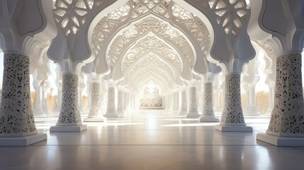 islamic white mosque building illustration dome minaret, prayer faith, spiritual sacred islamic white mosque building - obrazy, fototapety, plakaty