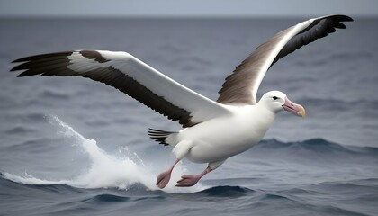 An Albatross With Its Wings Beating In Slow Rhyth