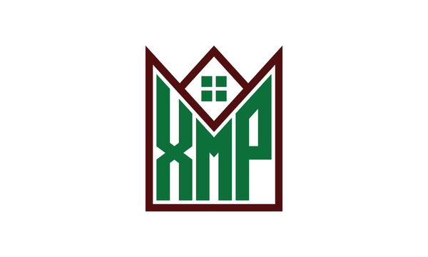 XMP initial letter real estate builders logo design vector. construction, housing, home marker, property, building, apartment, flat, compartment, business, corporate, house rent, rental, commercial