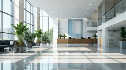 professional clean office building illustration organized tidy, spotless sanitized, pristine neat professional clean office building