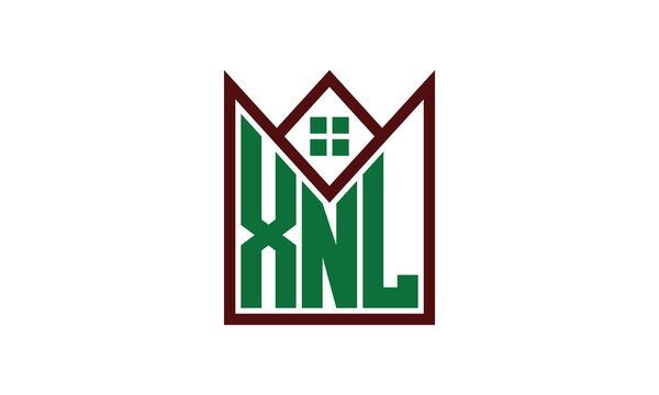 XNL initial letter real estate builders logo design vector. construction, housing, home marker, property, building, apartment, flat, compartment, business, corporate, house rent, rental, commercial