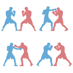 Boxing Match Silhouette.