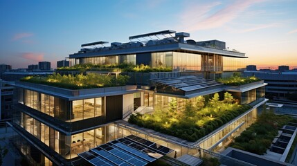 Obraz premium production urban factory building illustration facility architecture, construction modern, technology innovation production urban factory building