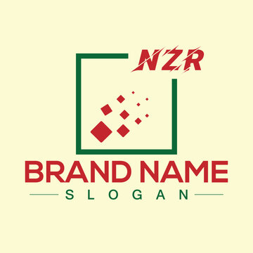 NZR Logo Letter Design For Business Template Vector
