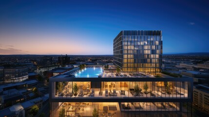 Fototapeta premium luxury town hotel building illustration historic boutique, modern cozy, charming central luxury town hotel building