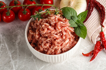 Raw minced pork uncooked meat