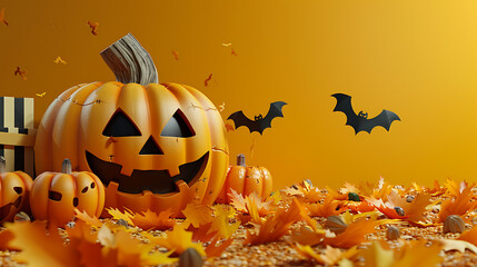 Naklejka na ściany i meble Halloween virtual experience movie night banner conc, Generative Ai