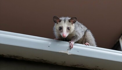 A Possum In A Gutter